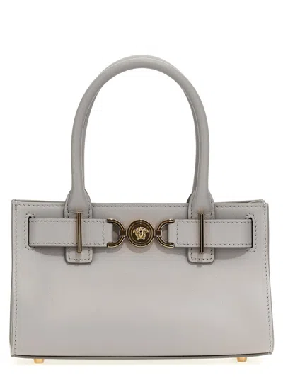 Versace 'medusa '95' Small Shopping Bag In Gray