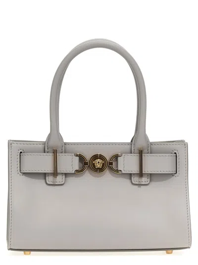 Versace 'medusa '95' Small Shopping Bag In Gray