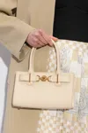 Versace Beige Medusa 95 Small Shopping Bag In Cream