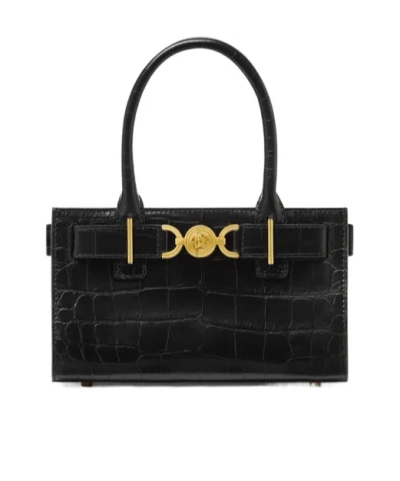 Versace Medusa 95 Small Tote Bag In Black