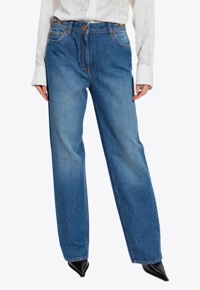 Versace Medusa 95  Straight--leg Jeans In Blue
