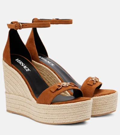 Versace Medusa '95 Suede Espadrille Wedges