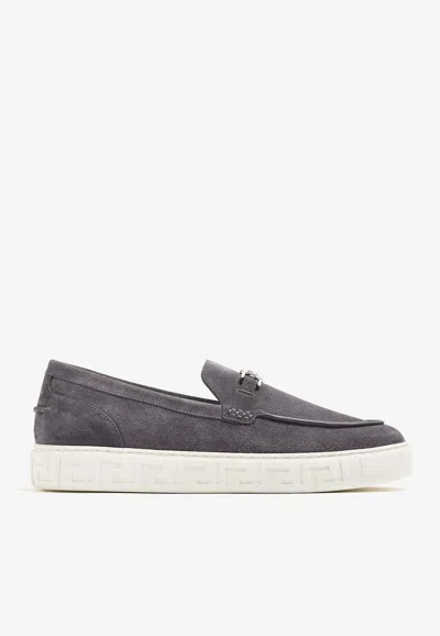 Versace Medusa '95 Leather Loafers In Blue