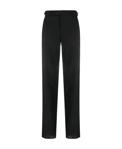 Versace High Waist Straight Leg Trousers In Black
