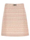 Versace Pink Ribbed Blend Skirt In Pink
