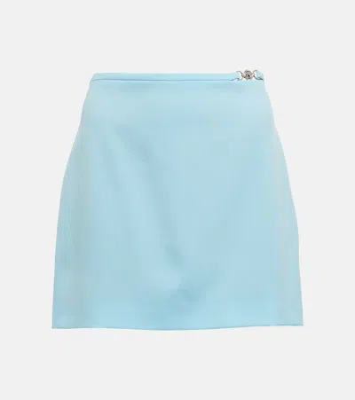 Versace Medusa '95 Virgin Wool Miniskirt In Blue