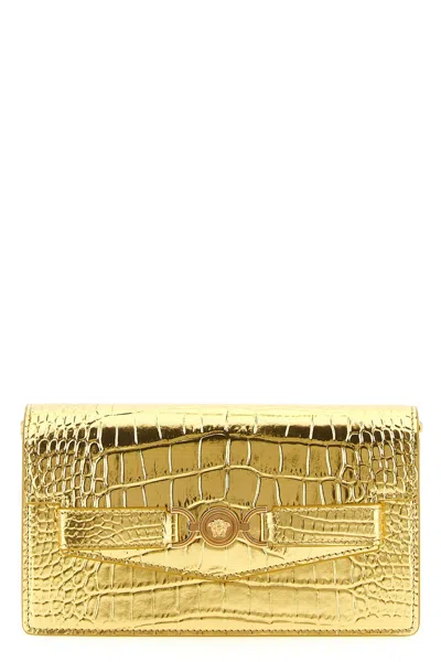 Versace 'medusa '95' Wallet On Chain In Gold