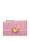 Versace Medusa '95 Quilted Zip Card Holder In Pink