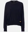 Versace Icon Wool Blend Sweater In Blue