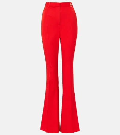 Versace Medusa '95 Wool Flared Pants In Red