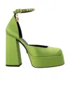 Versace Medusa Aevitas 125mm Satin Pumps In Green