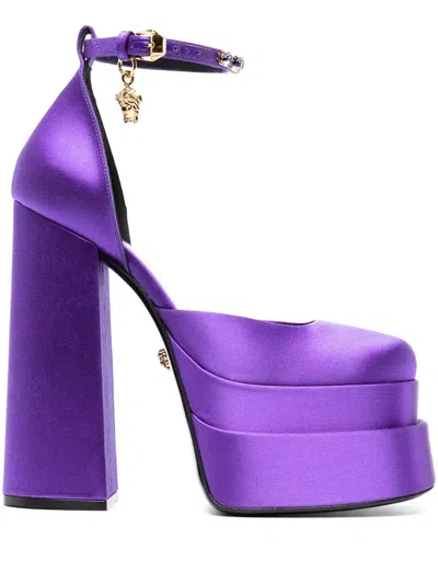 Versace Medusa Aevitas 155mm Pumps In Purple