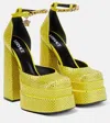 Versace Medusa Aevitas Embellished Platform Pumps In Mimosa -  Gold