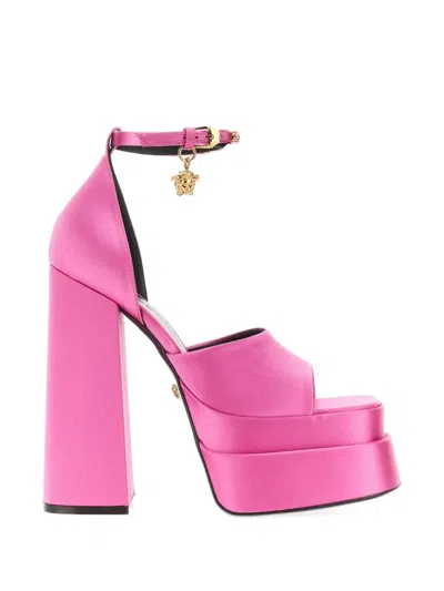 Versace Elevated Medusa Platform Sandals With 15.5 Cm Heel In Pink