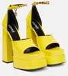 Versace Medusa Aevitas Patent Leather Platform Sandals In Mimosa -  Gold