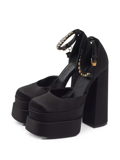 Pre-owned Versace Medusa Aevitas Platform Pumps In Black