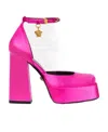 Versace Medusa Aevitas 120 Satin Platform Pumps In Pink