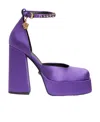 Versace Medusa Aevitas 125mm Satin Pumps In Purple