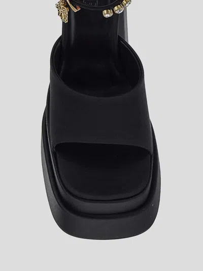 Versace Aevitas Silk Platform Sandal In Black