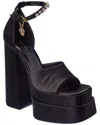 Versace Medusa Aevitas Platform Silk-blend Sandal In Black