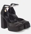 Versace Medusa Aevitas 120 Platform Pumps In Calf Leather In Nero-oro