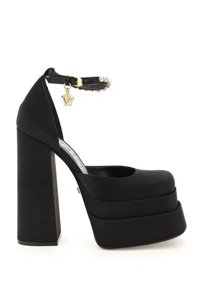 VERSACE MEDUSA AEVITAS SATIN PUMPS