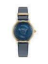 Versace Medusa Alchemy Leather Strap In Sapphire