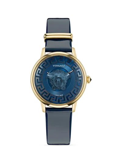 VERSACE WOMEN'S MEDUSA ALCHEMY 38MM IP GOLDTONE STAINLESS STEEL & LEATHER WATCH