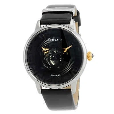 Pre-owned Versace Medusa Alchemy Quartz Black Dial Ladies Watch Ve6f00123