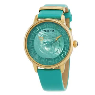 Pre-owned Versace Medusa Alchemy Quartz Light Green Dial Ladies Watch Ve6f00723