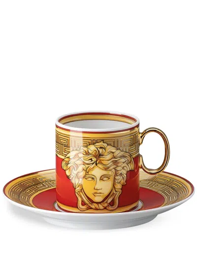 Versace Medusa Amplified Espresso Cup Set In Gold