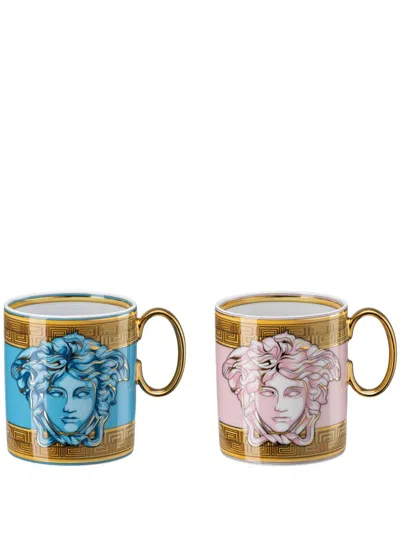 Versace Medusa Amplified Mugs (set Of Two) In Pink