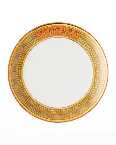 Versace Medusa Amplified Orange Coin Salad Plate In Gold