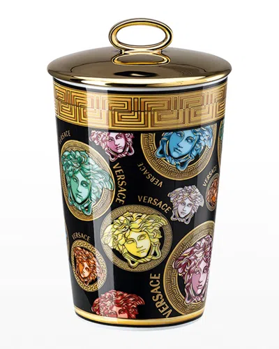 Versace Medusa Amplified Scented Votive Candle With Lid In Medusa Amplified- Multicolor