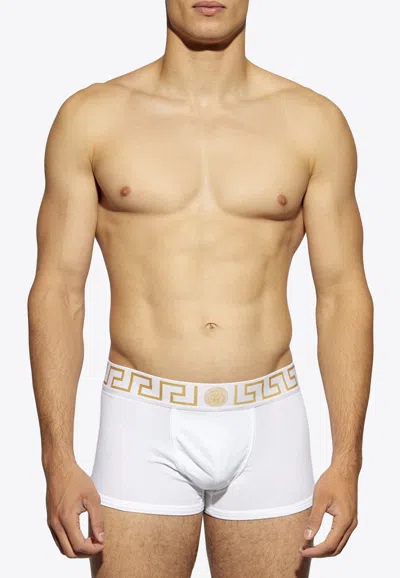 Versace Medusa And Greca Waistband Boxer Shorts - Set Of 3 In White