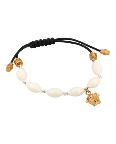 Versace Medusa And Puka Shell Bracelet In Black