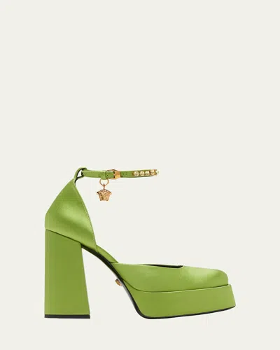Versace Women's Ankle Strap Platform High Heel Pumps In Green