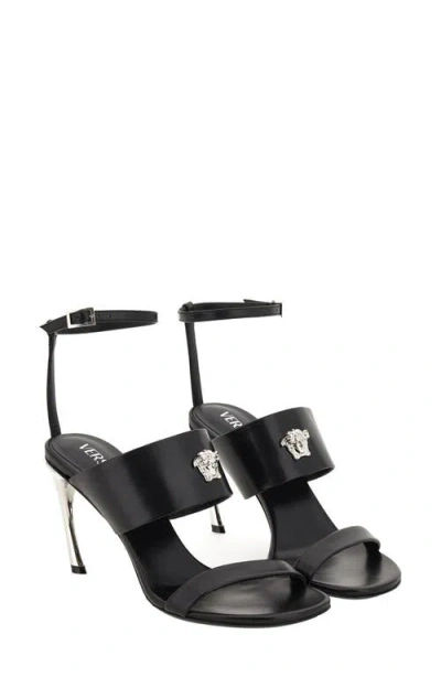 Versace Medusa Ankle Strap Sandal In Animal Print