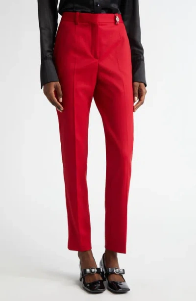 Versace Medusa Ankle Trousers In 1rb30 Lipstick Red