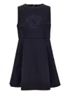 Versace Medusa-appliqué Dress In Blue