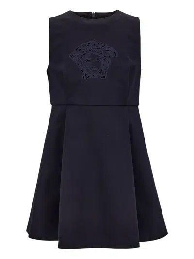 Versace Kids' Medusa-appliqué Dress In Blue