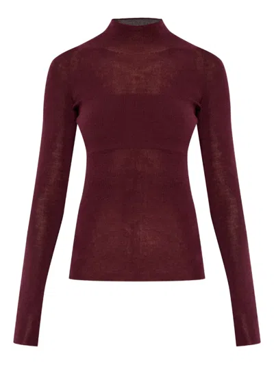 Versace Medusa-appliqué Sweater In Burgundy