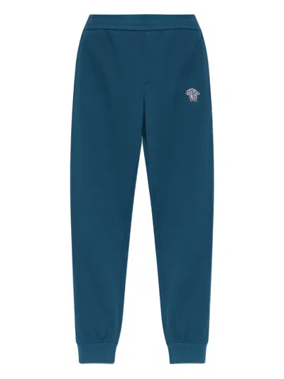 Versace Medusa Appliqué Track Pants In Blue