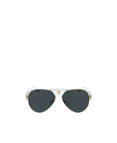 Versace Medusa Aviator Sunglasses In Black