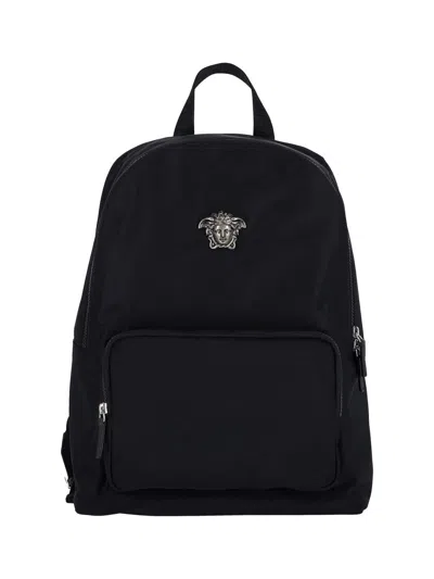 Versace 'medusa' Backpack In Black