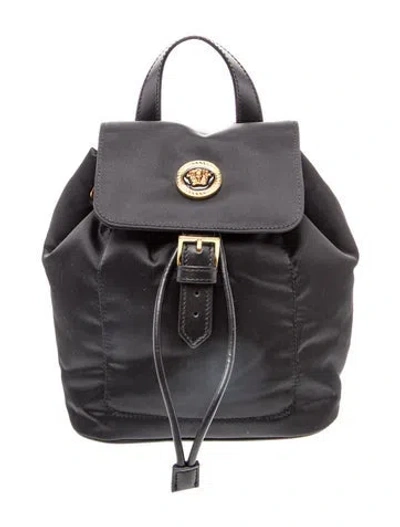 Pre-owned Versace Medusa Backpack In Black