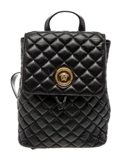 Pre-owned Versace Medusa Backpack In Black