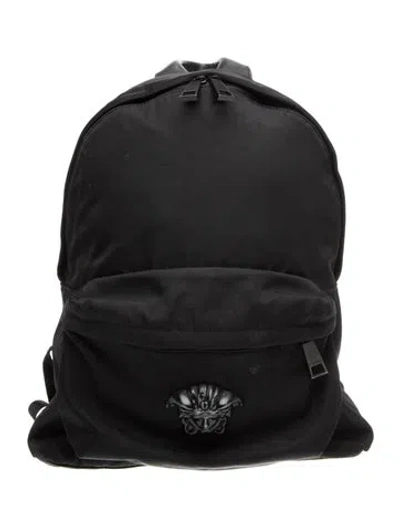 Pre-owned Versace Medusa Backpack In Black