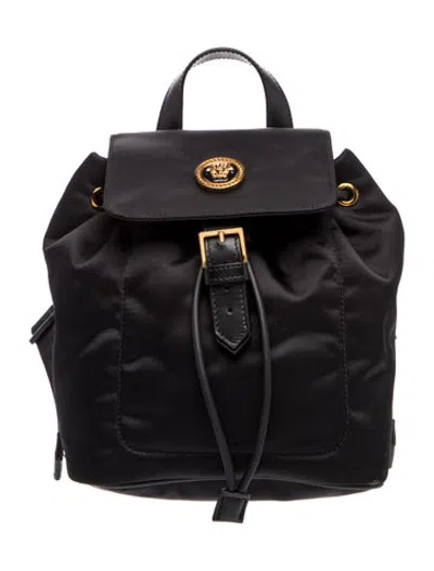 Pre-owned Versace Medusa Backpack In Black