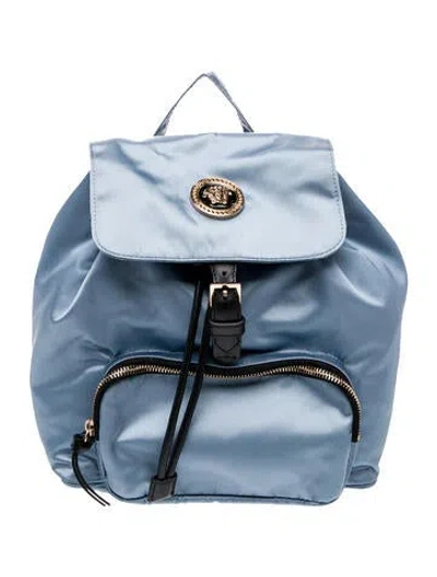 Pre-owned Versace Medusa Backpack In Blue